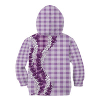 Violet Hawaii Palaka Kid Hoodie Hawaiian Honohono Lei