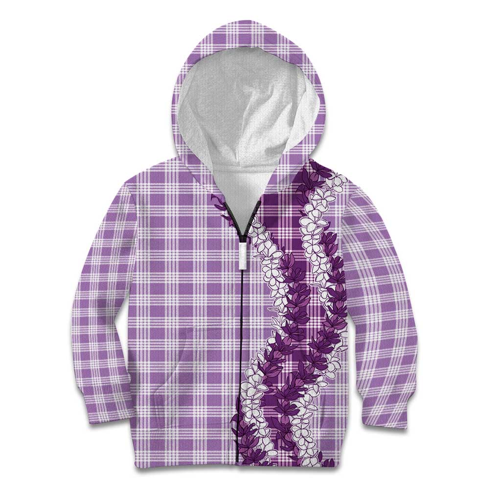 Violet Hawaii Palaka Kid Hoodie Hawaiian Honohono Lei