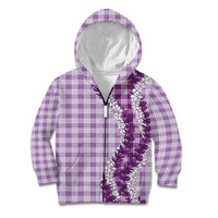 Violet Hawaii Palaka Kid Hoodie Hawaiian Honohono Lei