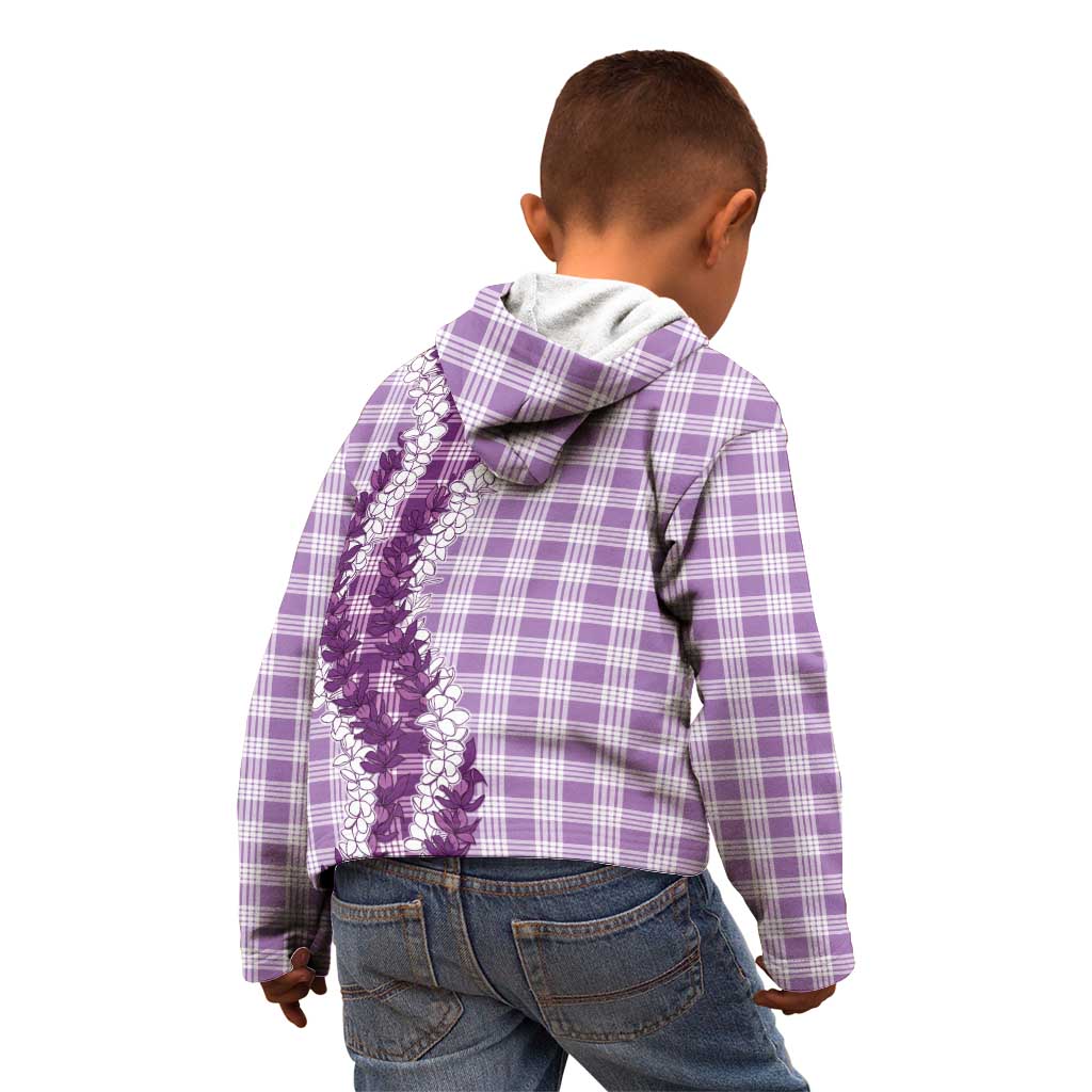 Violet Hawaii Palaka Kid Hoodie Hawaiian Honohono Lei