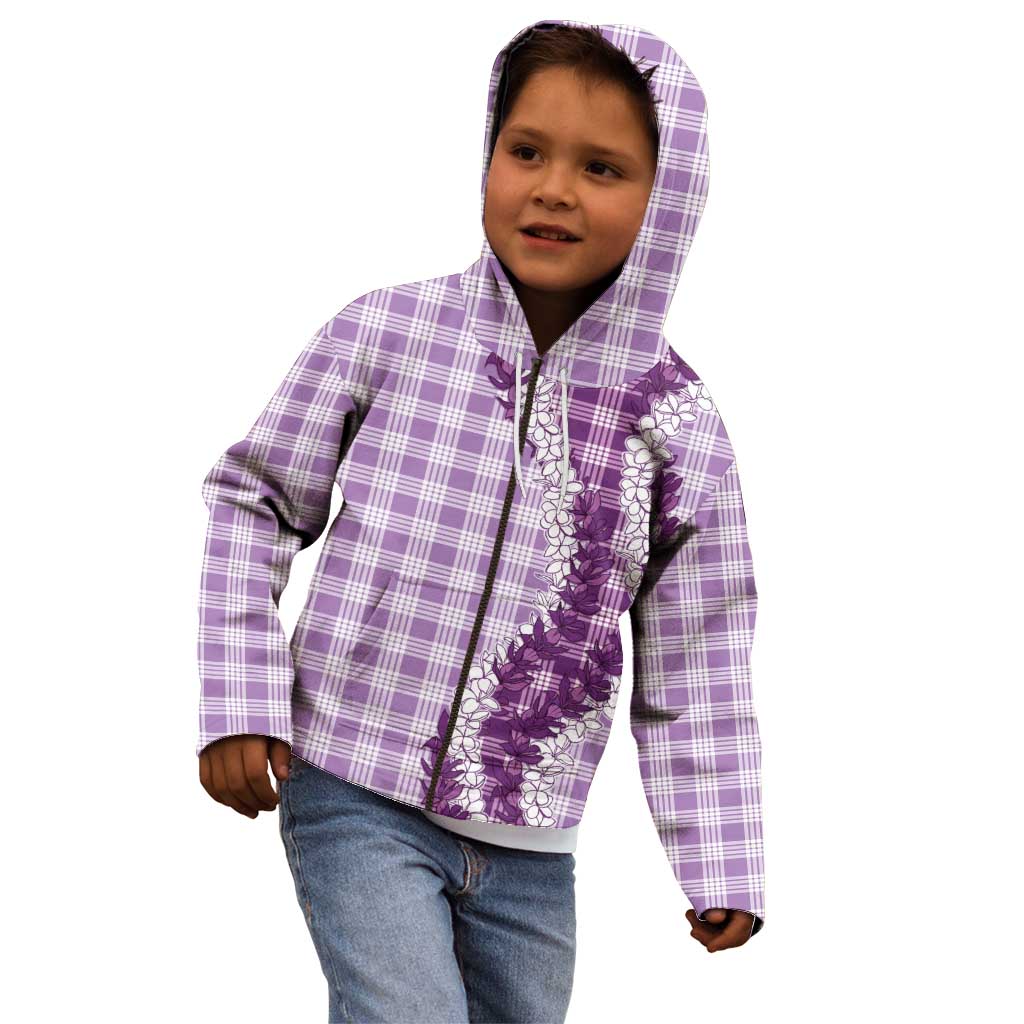 Violet Hawaii Palaka Kid Hoodie Hawaiian Honohono Lei