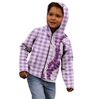 Violet Hawaii Palaka Kid Hoodie Hawaiian Honohono Lei