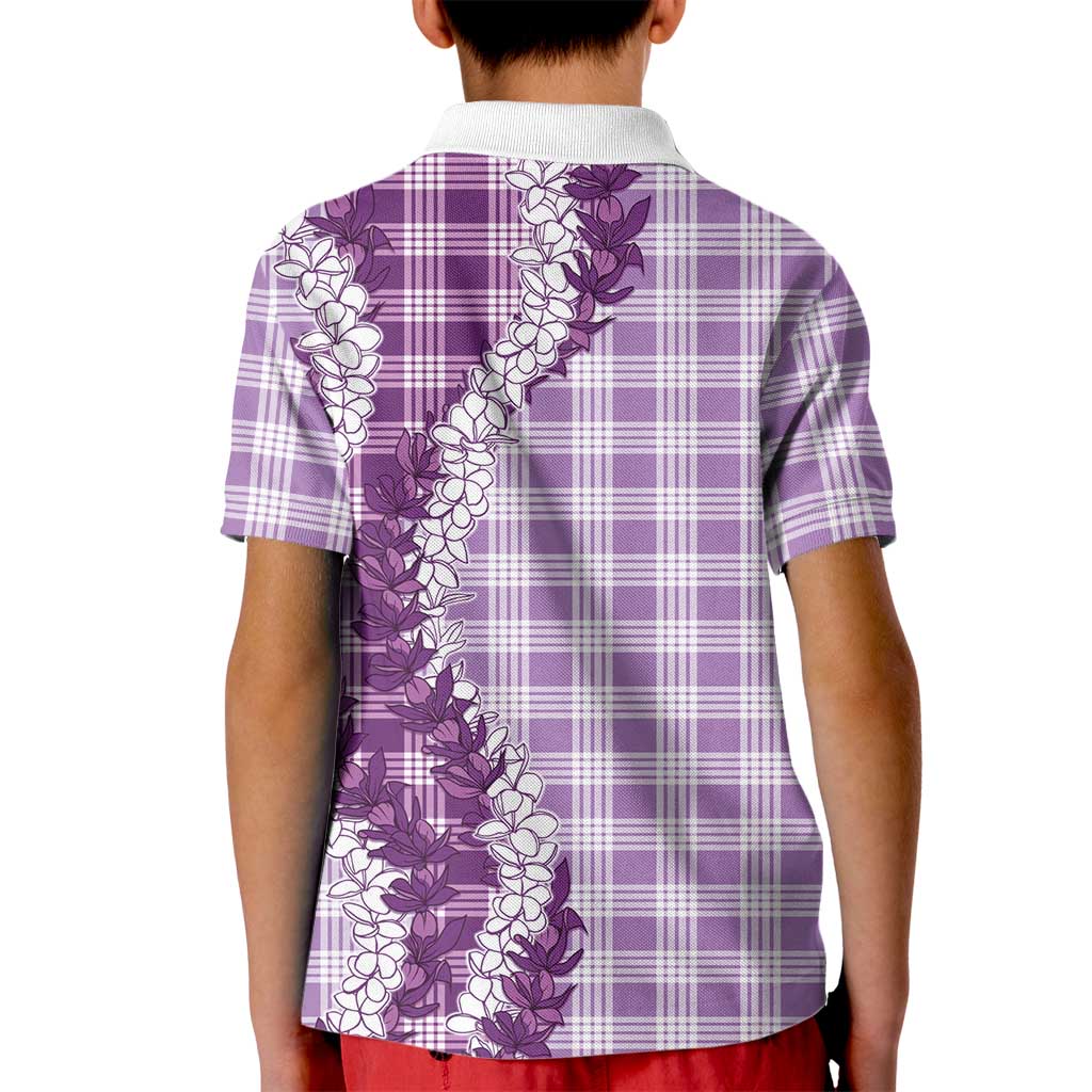 Violet Hawaii Palaka Kid Polo Shirt Hawaiian Honohono Lei LT05 - Polynesian Pride