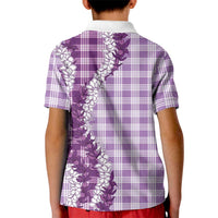 Violet Hawaii Palaka Kid Polo Shirt Hawaiian Honohono Lei LT05 - Polynesian Pride