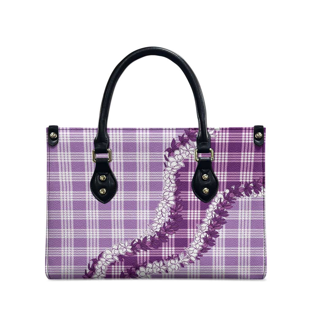 Violet Hawaii Palaka Leather Bag Hawaiian Honohono Lei LT05 - Polynesian Pride