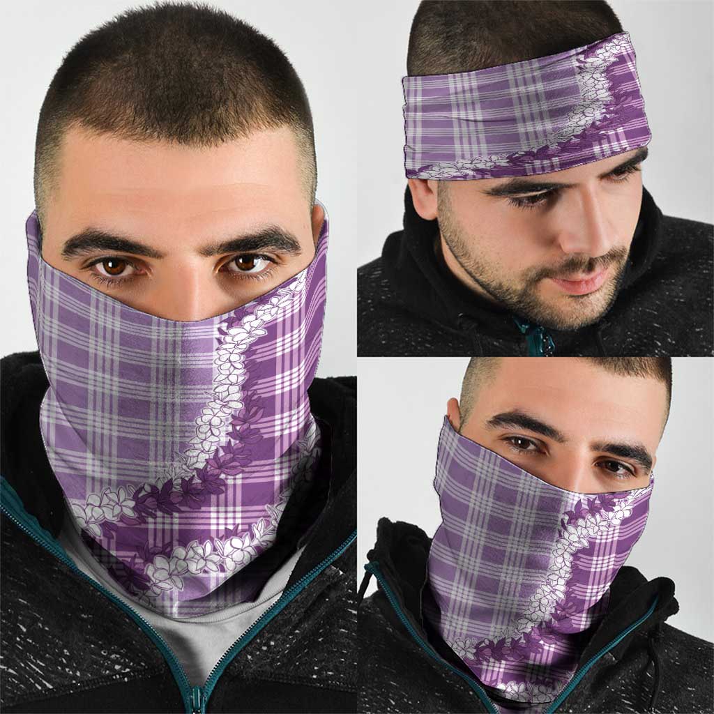Violet Hawaii Palaka Neck Gaiter Hawaiian Honohono Lei