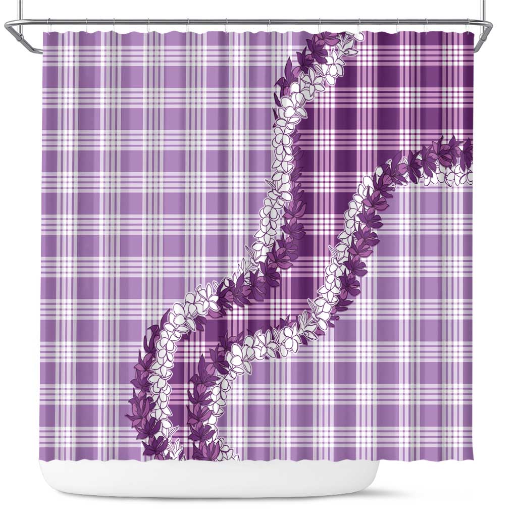 Violet Hawaii Palaka Shower Curtain Hawaiian Honohono Lei