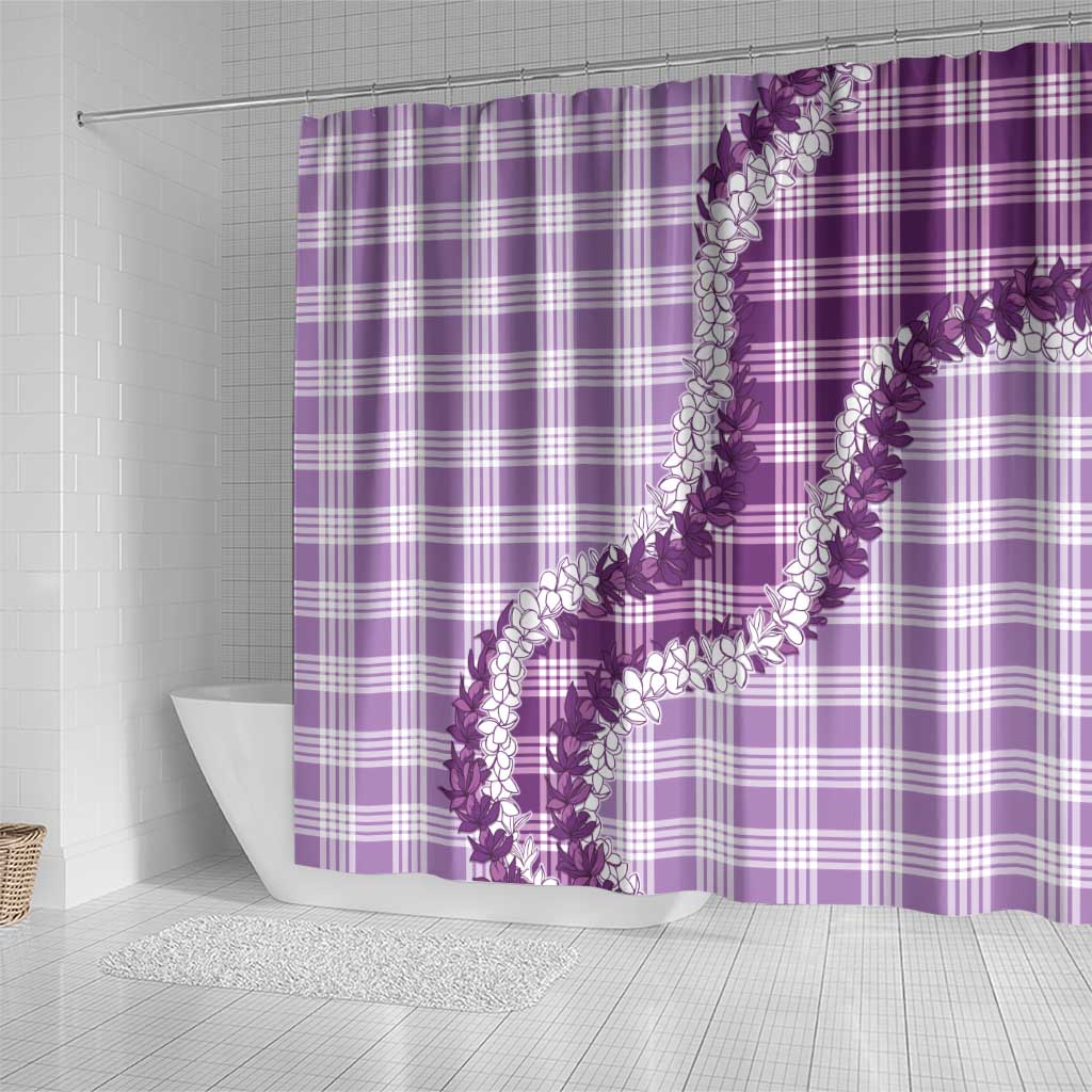 Violet Hawaii Palaka Shower Curtain Hawaiian Honohono Lei