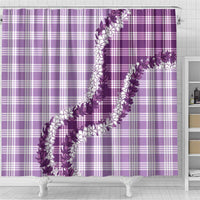 Violet Hawaii Palaka Shower Curtain Hawaiian Honohono Lei