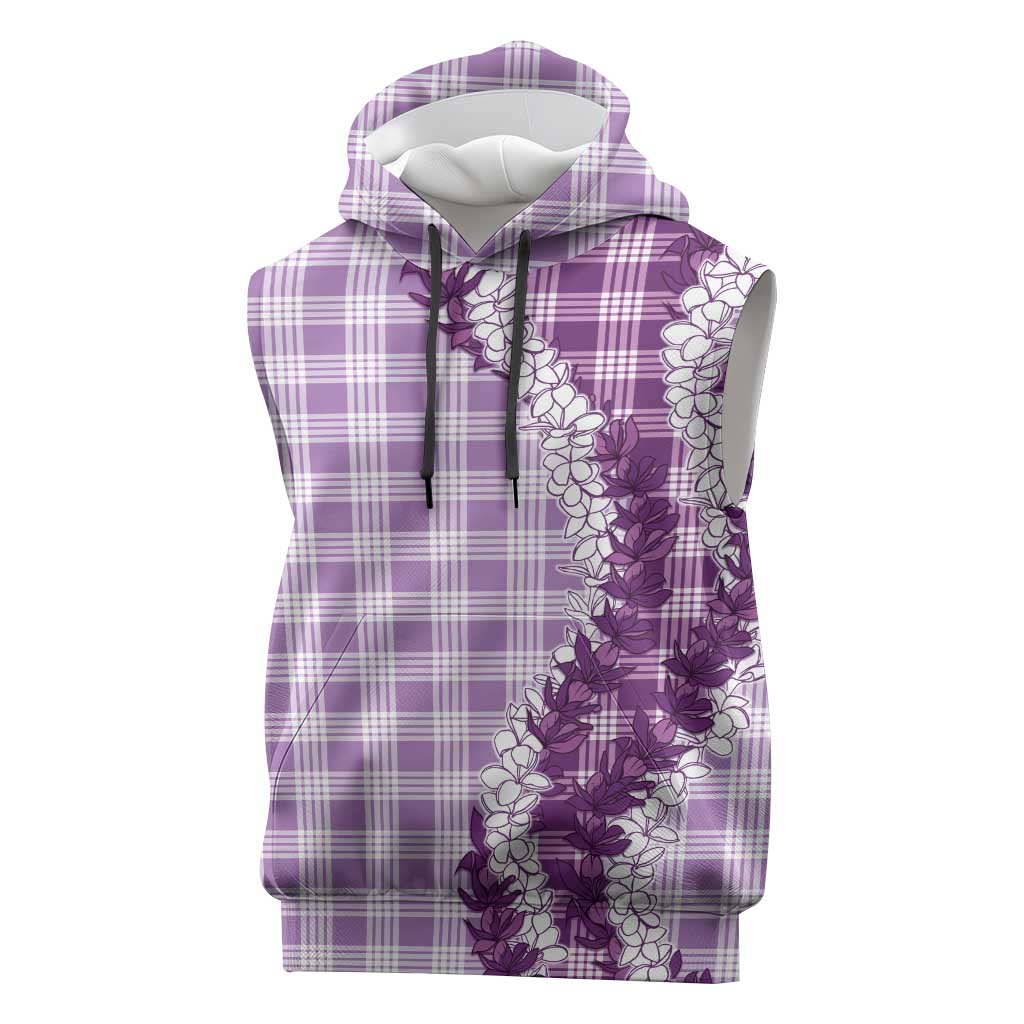 Violet Hawaii Palaka Sleeveless Hoodie Hawaiian Honohono Lei LT05 Violet - Polynesian Pride