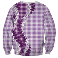 Violet Hawaii Palaka Sweatshirt Hawaiian Honohono Lei LT05 - Polynesian Pride