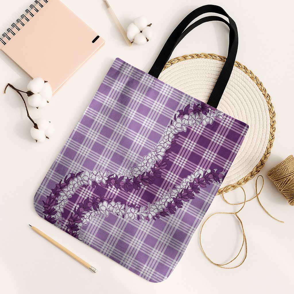 Violet Hawaii Palaka Tote Bag Hawaiian Honohono Lei