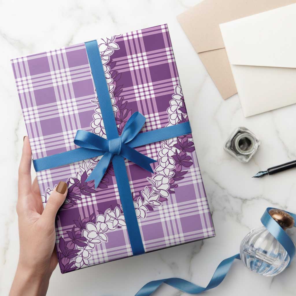 Violet Hawaii Palaka Wrapping Paper Hawaiian Honohono Lei LT05 - Polynesian Pride