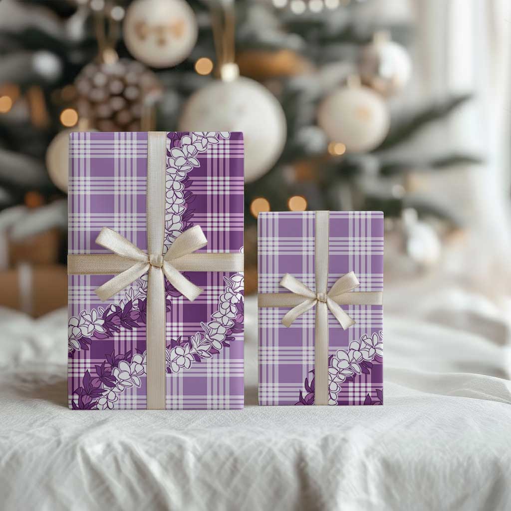 Violet Hawaii Palaka Wrapping Paper Hawaiian Honohono Lei LT05 - Polynesian Pride