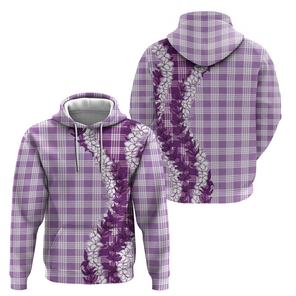 Violet Hawaii Palaka Zip Hoodie Hawaiian Honohono Lei LT05 - Polynesian Pride