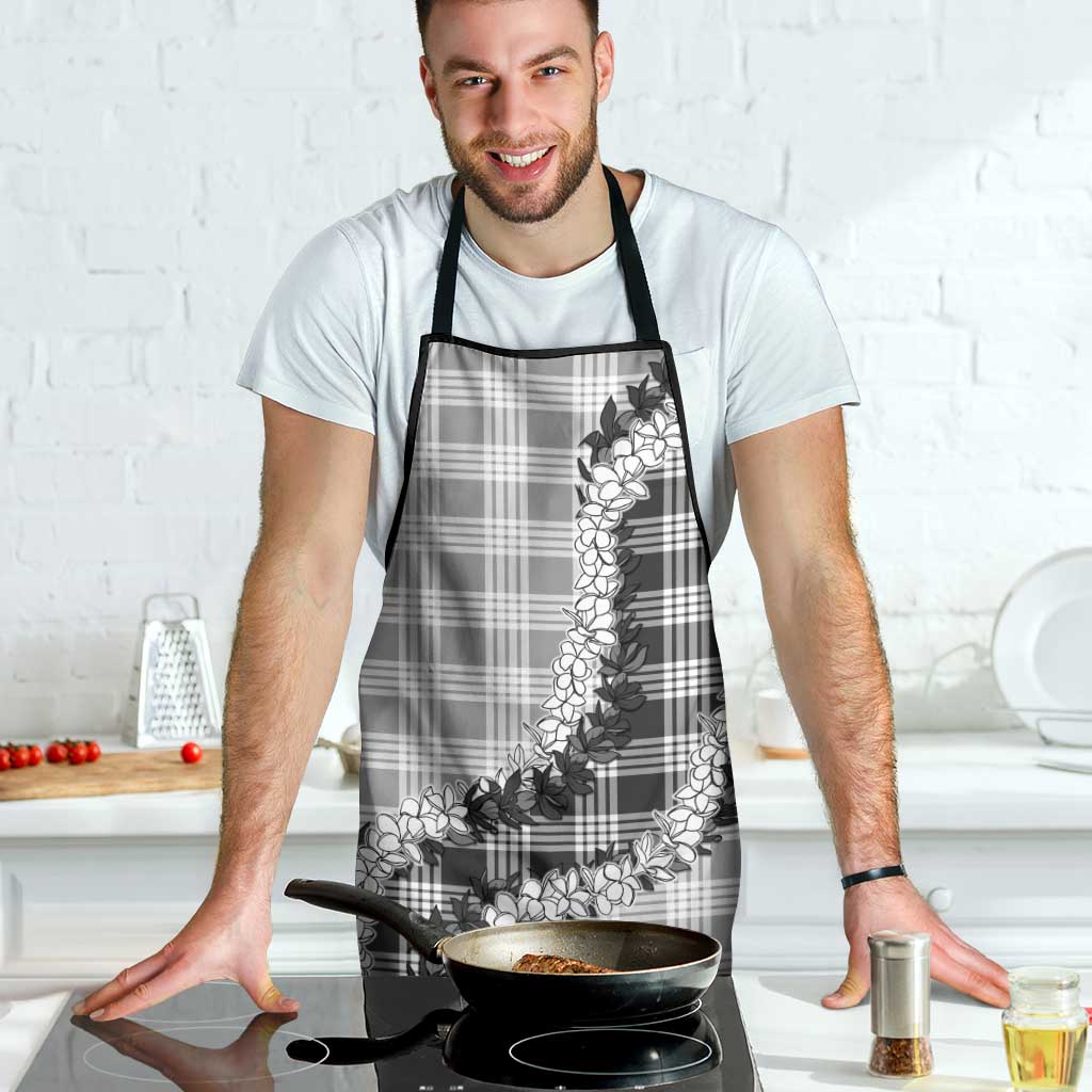 Gray Hawaii Palaka Apron Hawaiian Honohono Lei