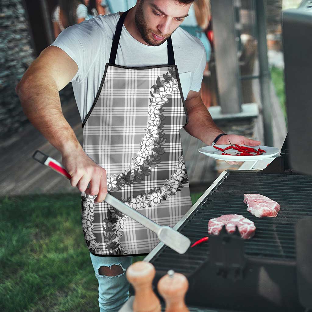 Gray Hawaii Palaka Apron Hawaiian Honohono Lei