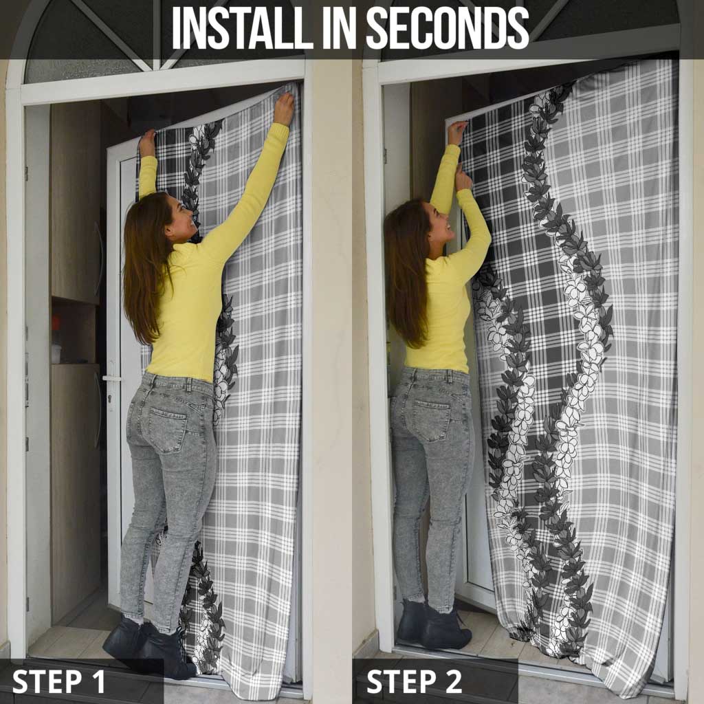 Gray Hawaii Palaka Door Cover Hawaiian Honohono Lei
