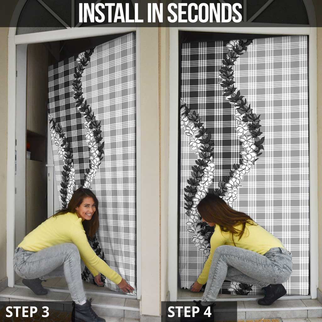 Gray Hawaii Palaka Door Cover Hawaiian Honohono Lei