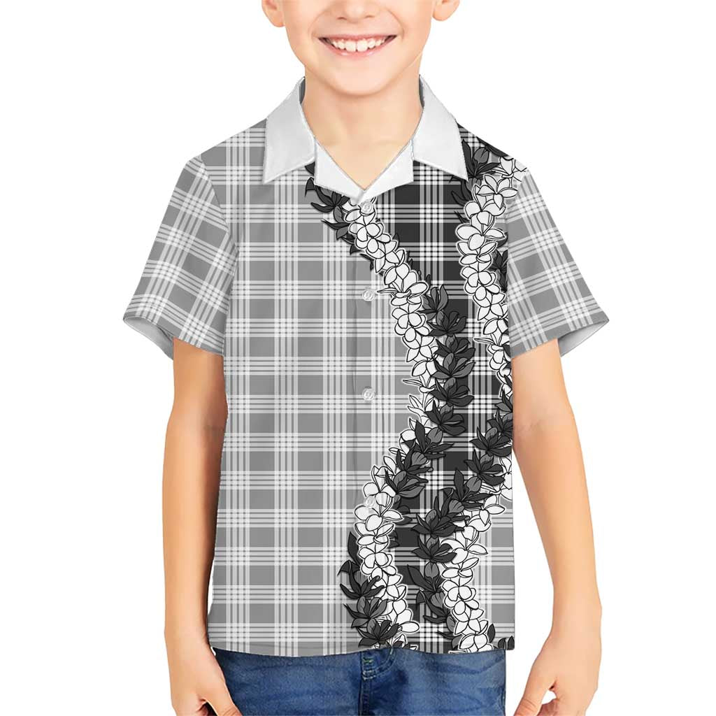 Gray Hawaii Palaka Family Matching Off Shoulder Maxi Dress and Hawaiian Shirt Hawaiian Honohono Lei LT05 Son's Shirt Gray - Polynesian Pride