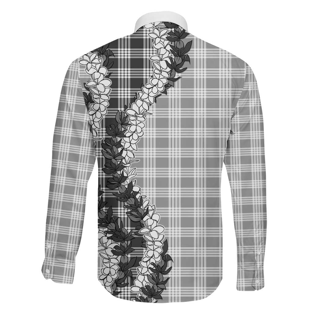 Gray Hawaii Palaka Family Matching Off Shoulder Short Dress and Hawaiian Shirt Hawaiian Honohono Lei LT05 - Polynesian Pride