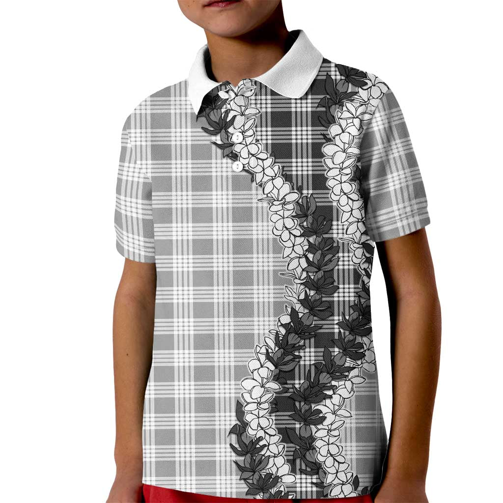 Gray Hawaii Palaka Kid Polo Shirt Hawaiian Honohono Lei LT05 Kid Gray - Polynesian Pride