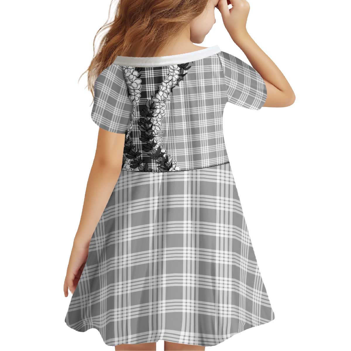 Gray Hawaii Palaka Kid Short Sleeve Dress Hawaiian Honohono Lei LT05 - Polynesian Pride