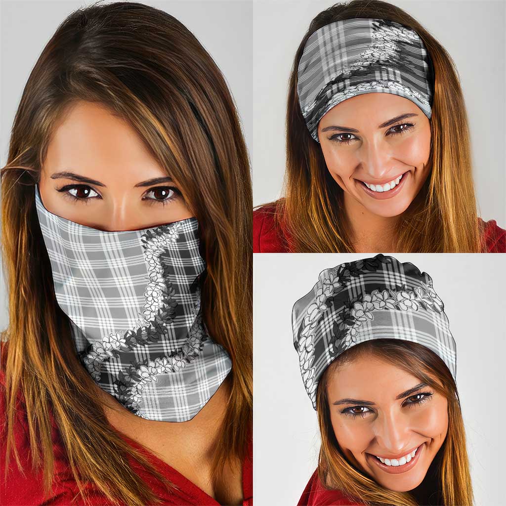 Gray Hawaii Palaka Neck Gaiter Hawaiian Honohono Lei