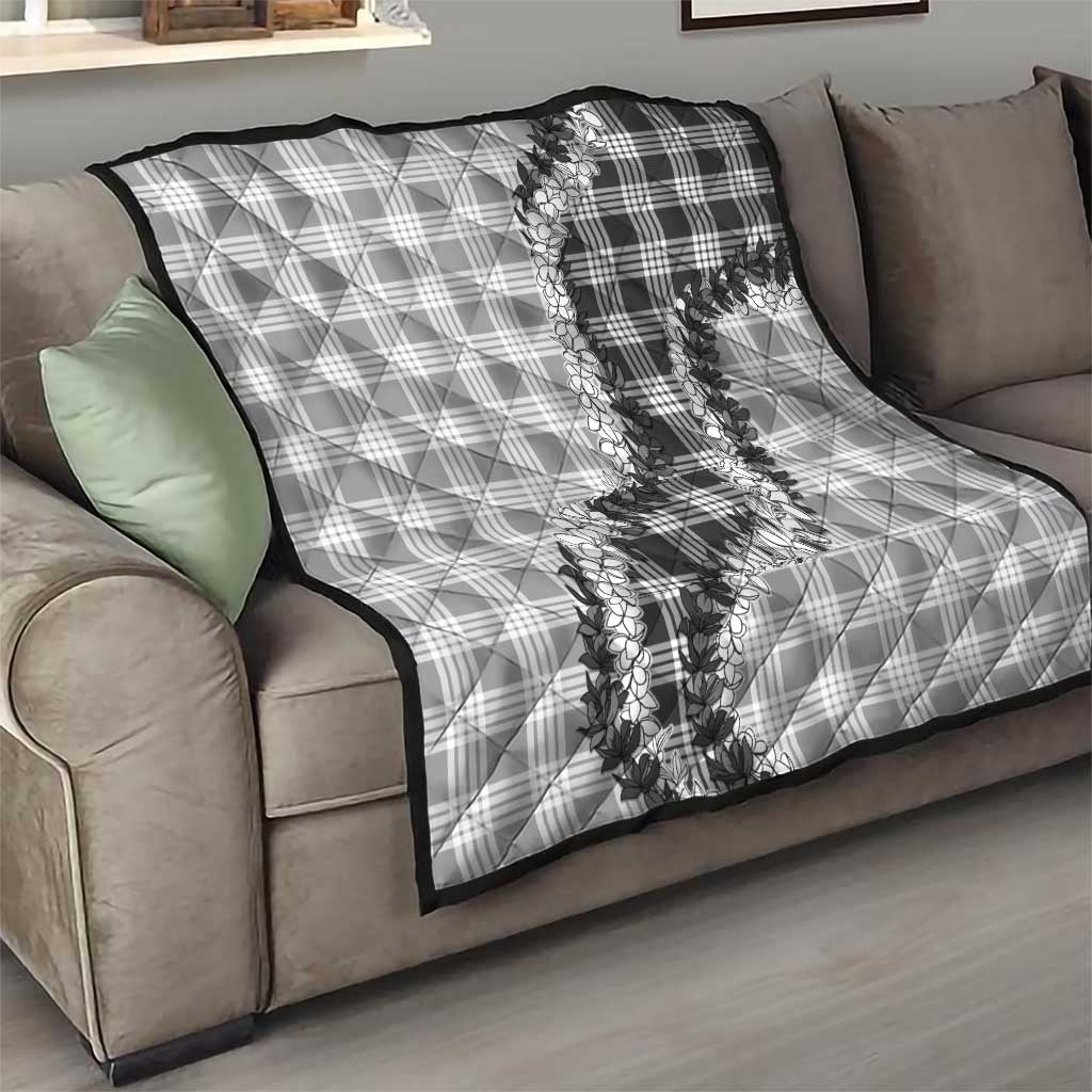 Gray Hawaii Palaka Quilt Hawaiian Honohono Lei