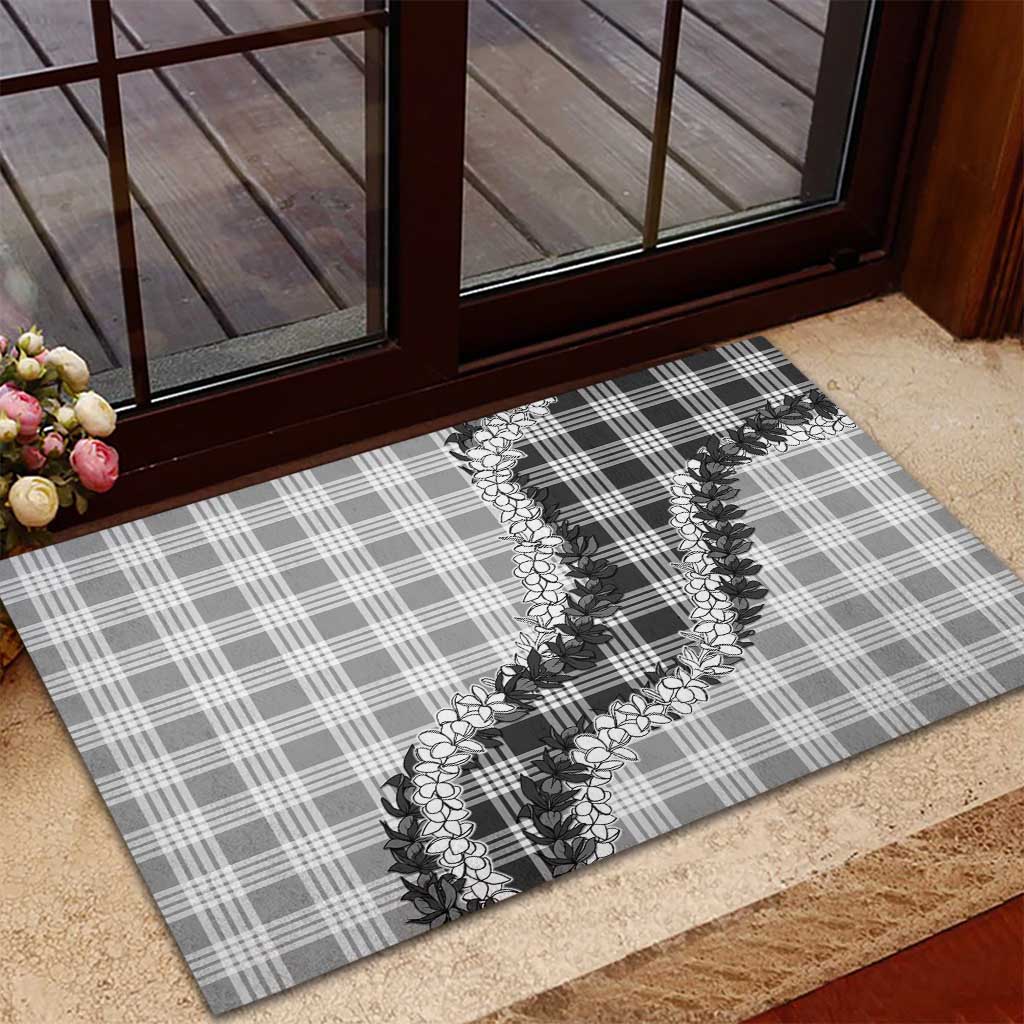 Gray Hawaii Palaka Rubber Doormat Hawaiian Honohono Lei LT05 - Polynesian Pride