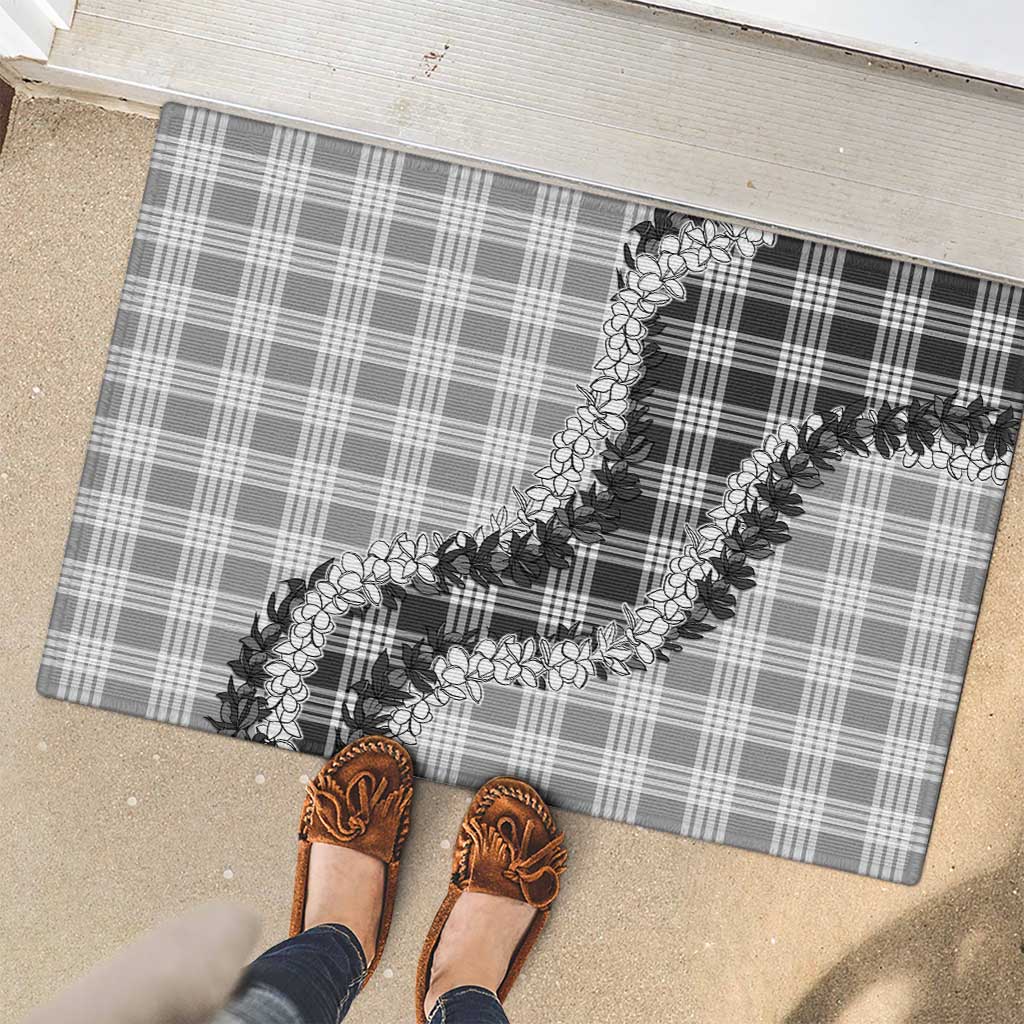Gray Hawaii Palaka Rubber Doormat Hawaiian Honohono Lei LT05 - Polynesian Pride