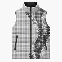 Gray Hawaii Palaka Sleeveless Puffer Jacket Hawaiian Honohono Lei LT05 Unisex Gray - Polynesian Pride