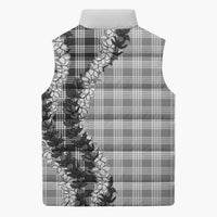 Gray Hawaii Palaka Sleeveless Puffer Jacket Hawaiian Honohono Lei LT05 - Polynesian Pride