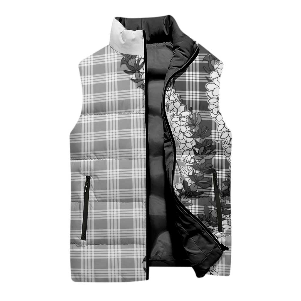 Gray Hawaii Palaka Sleeveless Puffer Jacket Hawaiian Honohono Lei LT05 - Polynesian Pride