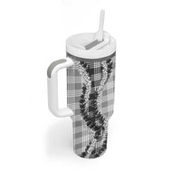 Gray Hawaii Palaka Tumbler With Handle Hawaiian Honohono Lei
