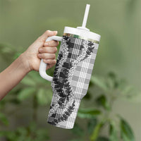 Gray Hawaii Palaka Tumbler With Handle Hawaiian Honohono Lei