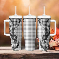Gray Hawaii Palaka Tumbler With Handle Hawaiian Honohono Lei