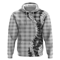 Gray Hawaii Palaka Zip Hoodie Hawaiian Honohono Lei LT05 Pullover Hoodie Gray - Polynesian Pride