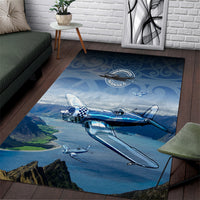 New Zealand Wanaka Air Show Area Rug With Maori Pattern