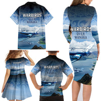 New Zealand Wanaka Air Show Family Matching Long Sleeve Bodycon Dress and Hawaiian Shirt With Maori Pattern