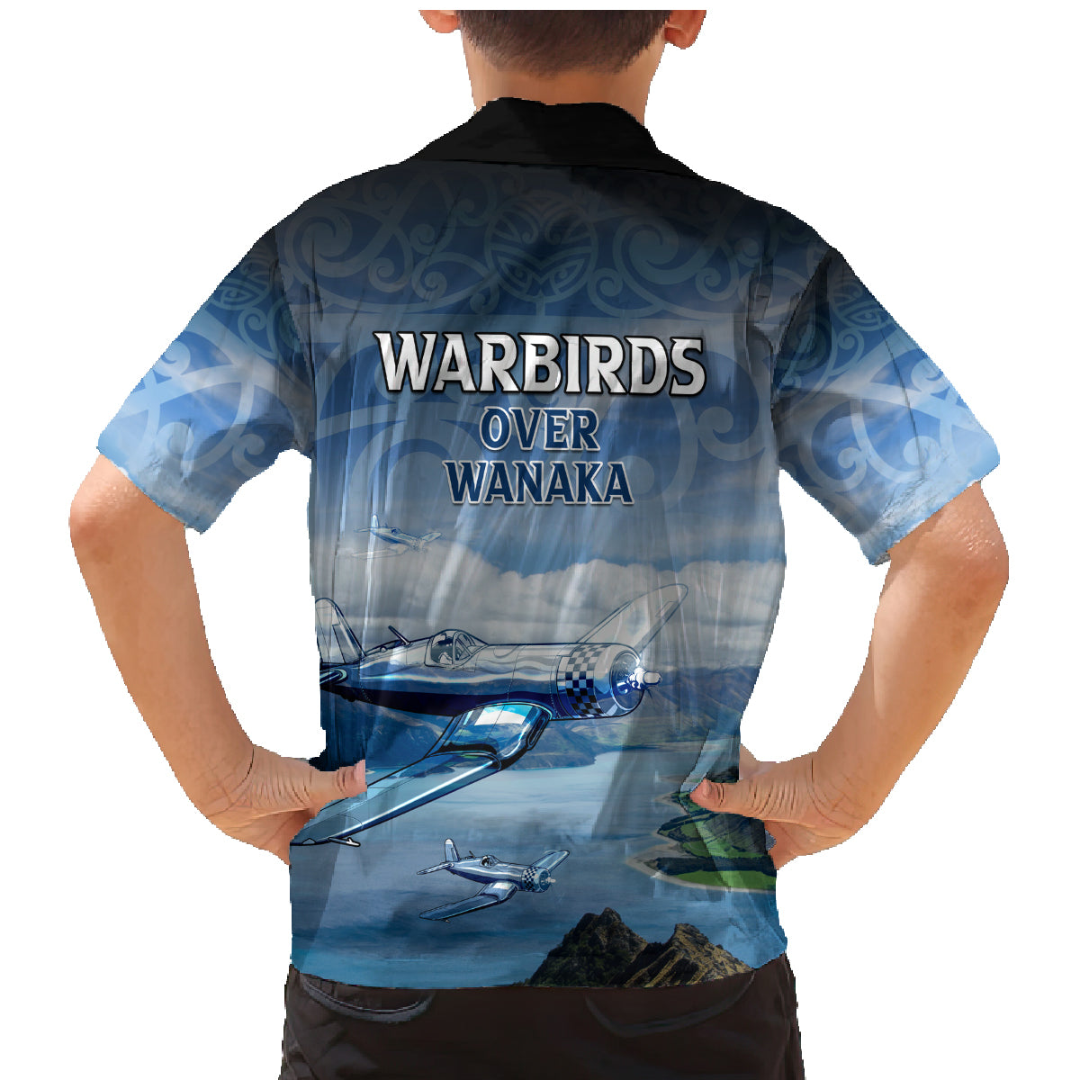 New Zealand Wanaka Air Show Family Matching Mermaid Dress and Hawaiian Shirt With Maori Pattern