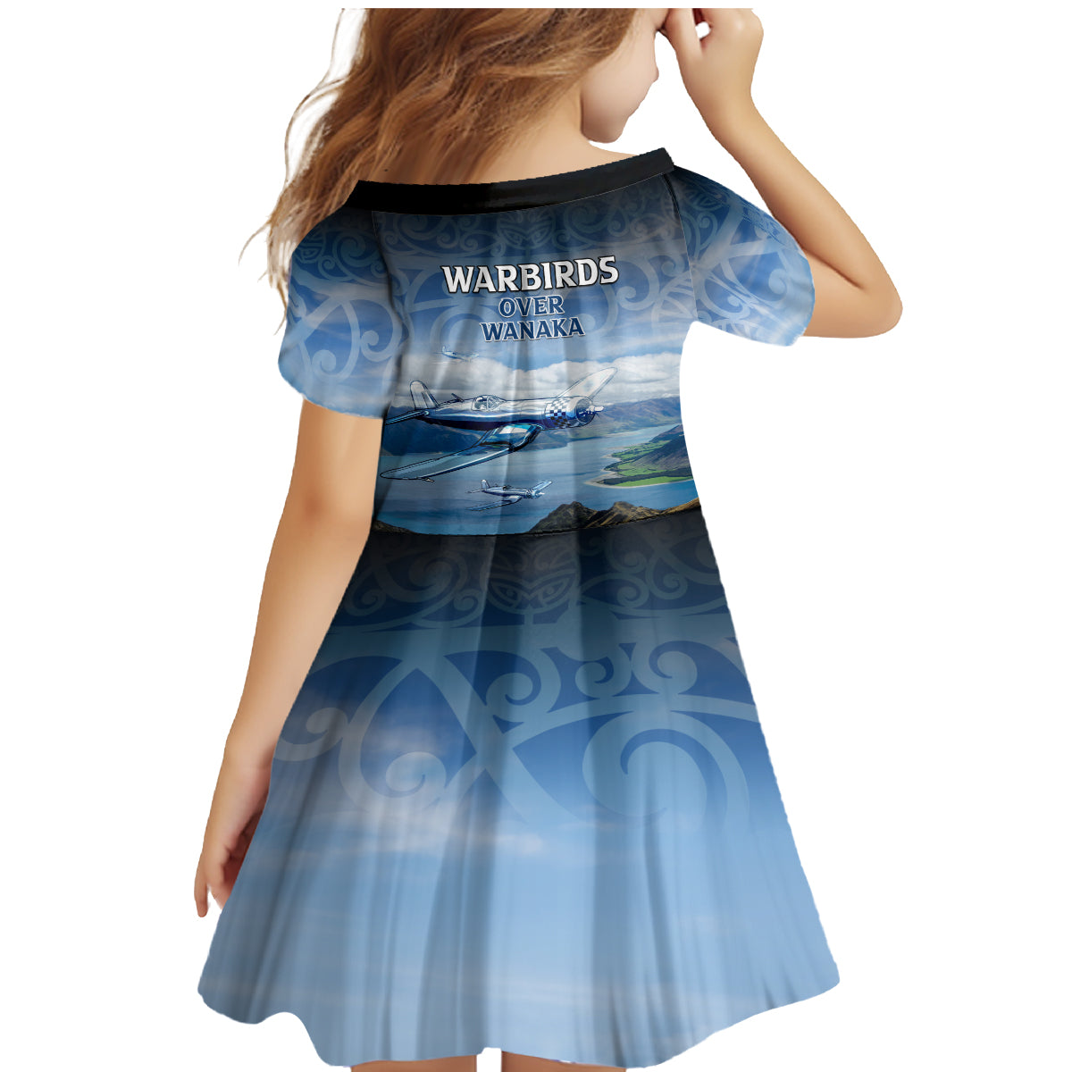 New Zealand Wanaka Air Show Family Matching Mermaid Dress and Hawaiian Shirt With Maori Pattern