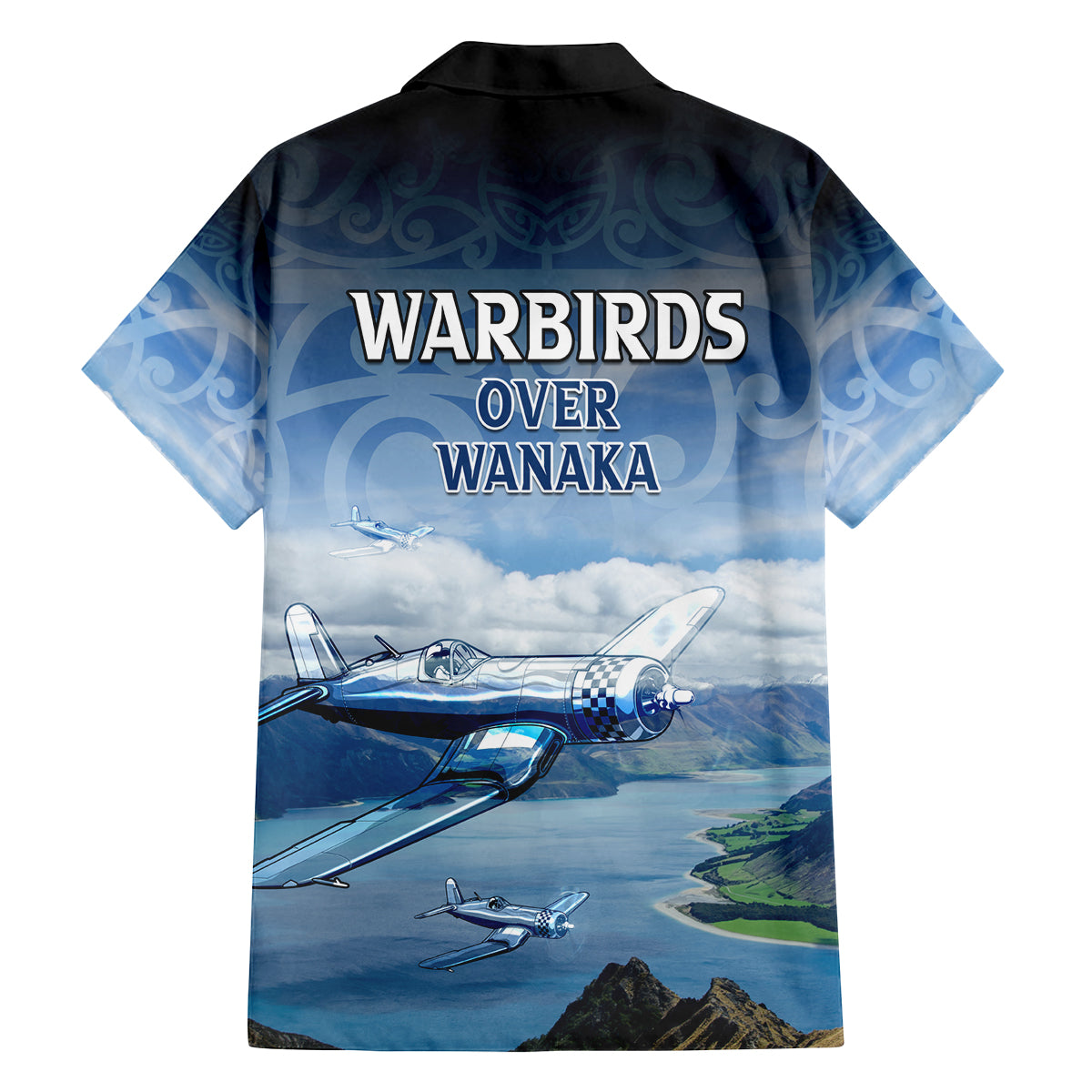 New Zealand Wanaka Air Show Family Matching Off Shoulder Short Dress and Hawaiian Shirt With Maori Pattern LT05 - Polynesian Pride