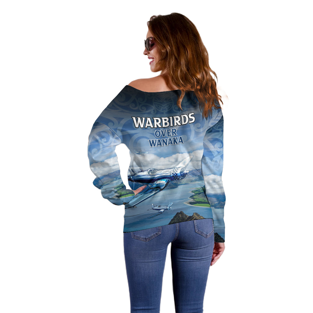 New Zealand Wanaka Air Show Off Shoulder Sweater With Maori Pattern