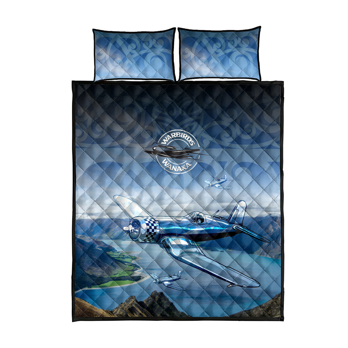 New Zealand Wanaka Air Show Quilt Bed Set With Maori Pattern