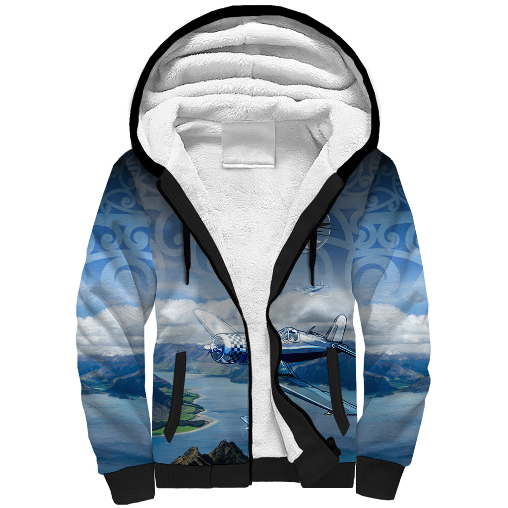 New Zealand Wanaka Air Show Sherpa Hoodie With Maori Pattern