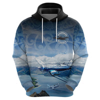 New Zealand Wanaka Air Show Zip Hoodie With Maori Pattern