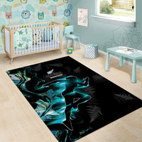 New Zealand Marathon Area Rug Silver Fern Paua Shell Simple Style