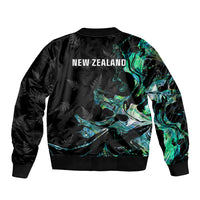New Zealand Marathon Bomber Jacket Silver Fern Paua Shell Simple Style