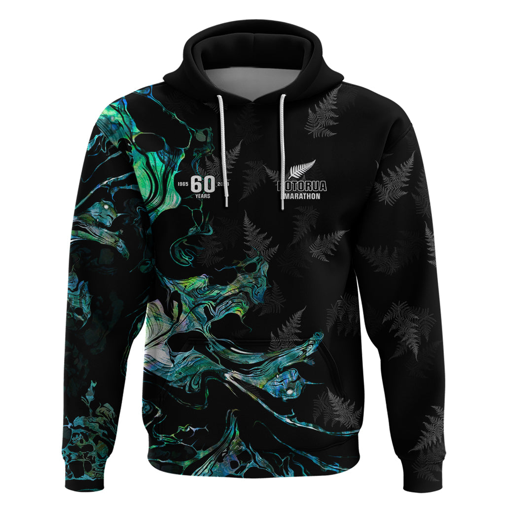 New Zealand Marathon Hoodie Silver Fern Paua Shell Simple Style